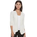 Juniors' Candie's&reg; Draped Peplum Cardigan, Girl's, Size: Xl, White Oth