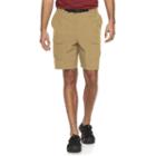 Men's Croft & Barrow&reg; Synthetic Side Elastic Belted Cargo Shorts, Size: 34, Med Brown
