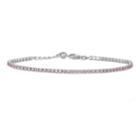 Sterling Silver Cubic Zirconia Bracelet, Women's, Size: 7, Pink