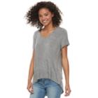 Juniors' Grayson Threads Relaxed V-neck Tee, Teens, Size: Xl, Med Grey