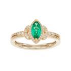 14k Gold Over Silver Lab-created Emerald & White Sapphire Marquise Halo Ring, Women's, Size: 6, Green