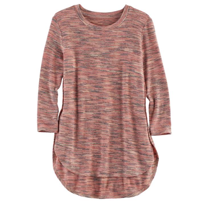 Girls 7-16 Fire, Love 3/4-length Sleeve Side Slit Tee, Size: Large, Light Pink
