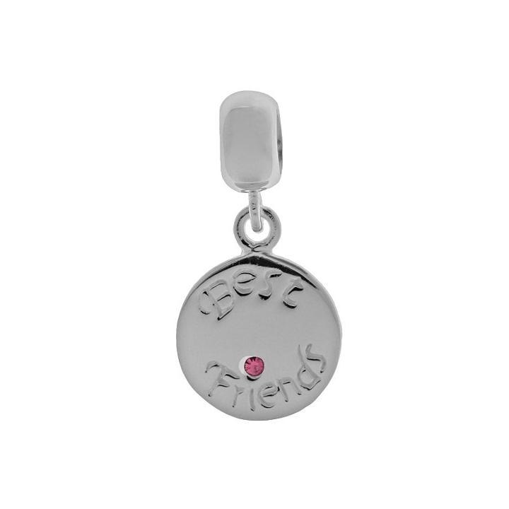 Individuality Beads Sterling Silver Crystal Best Friends Charm Bead, Women's, Pink