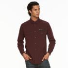 Men's Rock & Republic Stretch Button-front Shirt, Size: Xl, Dark Red