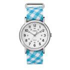 Timex Women's Weekender Gingham Watch, Size: Medium, Blue