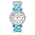 Timex Women's Weekender Gingham Watch, Size: Medium, Blue