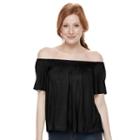 Juniors' So&reg; Smocked Off The Shoulder Top, Girl's, Size: Xs, Black