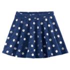 Girls Plus Size So&reg; French Terry Nep Foil Patterned Circle Skirt, Size: 12 1/2, Dark Blue