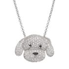 Sophie Miller Cubic Zirconia Sterling Silver Dog Pendant Necklace, Women's, Size: 16, Black