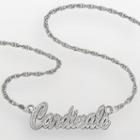 Logoart St. Louis Cardinals Sterling Silver Script Necklace, Women's, Size: 18, Grey
