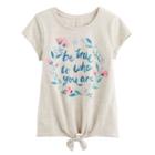 Girls 4-12 Sonoma Goods For Life&trade; Graphic Tie-front Tee, Size: 6x, Med Beige