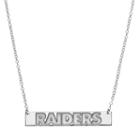 Oakland Raiders Sterling Silver Bar Link Necklace, Women's, Size: 18, Grey