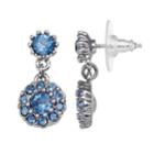 Simply Vera Vera Wang Halo Nickel Free Double Drop Earrings, Women's, Blue