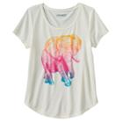 Mudd, Girls 7-16 &reg; Raw Edge Scoopneck Graphic Tee, Girl's, Size: 12, White Oth