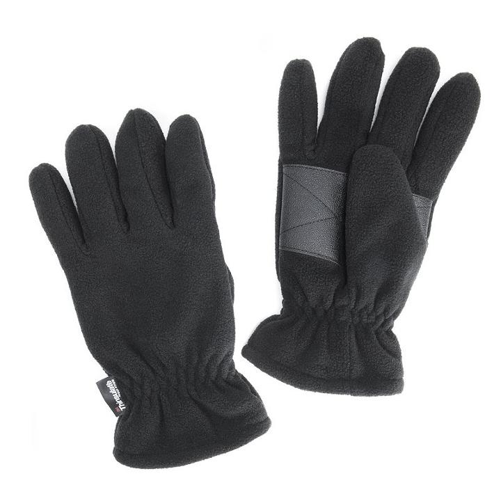 Men's Quietwear Waterproof Fleece Gloves, Size: Large, Black