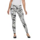 Women's Utopia By Hue Countryside Bouquet Jean Skimmer Leggings, Size: Small, Grey