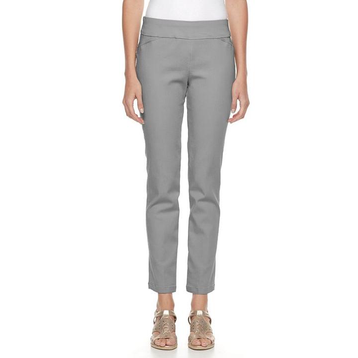 Women's Croft & Barrow&reg; Pull-on Pants, Size: L Long, Grey