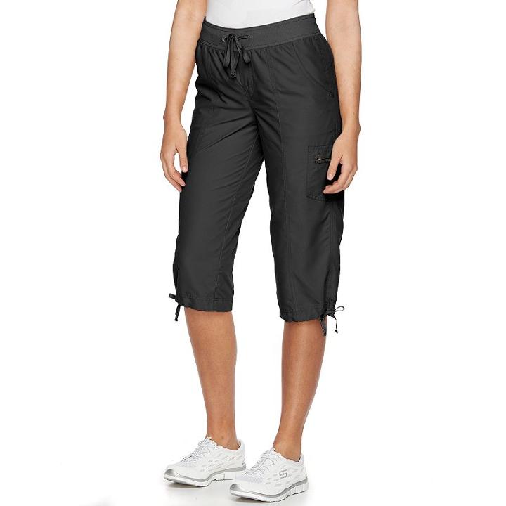 Women's Tek Gear&reg; Dry Tek Twill Utility Capris, Size: Medium, Black