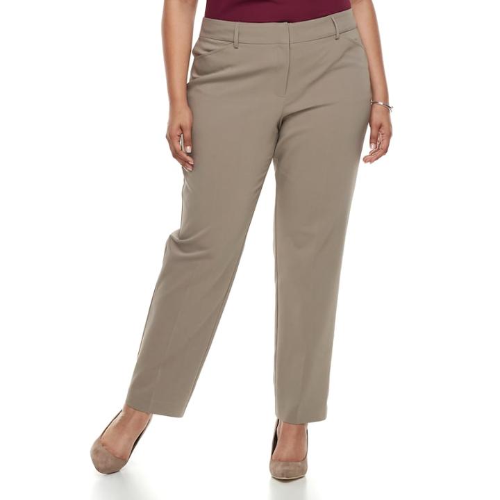 Plus Size Apt. 9&reg; Torie Modern Fit Straight-leg Dress Pants, Women's, Size: 22w Short, Dark Beige