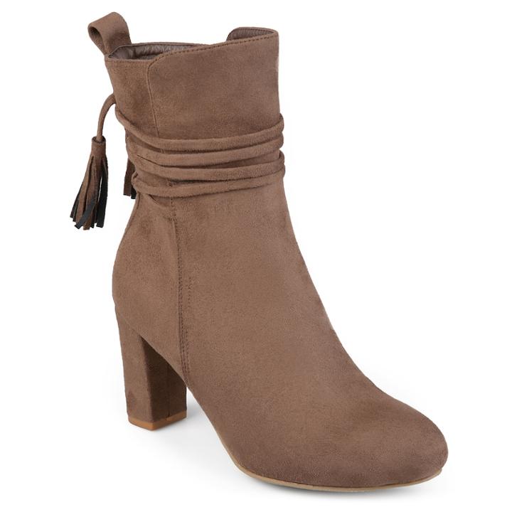 Journee Collection Zuri Women's High Heel Ankle Boots, Size: 5.5 Med, Med Beige
