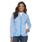 Women's Croft & Barrow&reg; Zippered Fleece Jacket, Size: Large, Med Blue