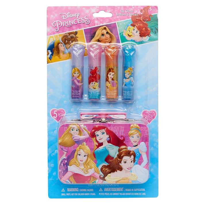 Disney Princess Rapunzel, Aurora & Ariel Girls Lip Gloss Set, Multicolor