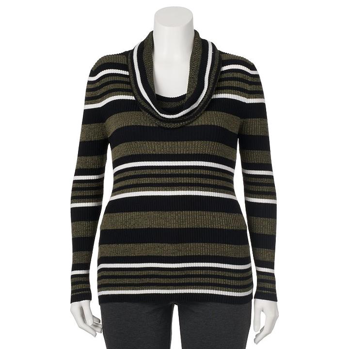 Juniors' Plus Size It's Our Time Cowlneck Ribbed Top, Girl's, Size: 1xl, Dark Green