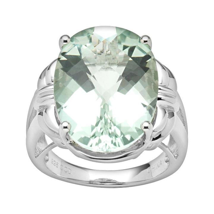 Sterling Silver Green Quartz Ring, Women's, Size: 7