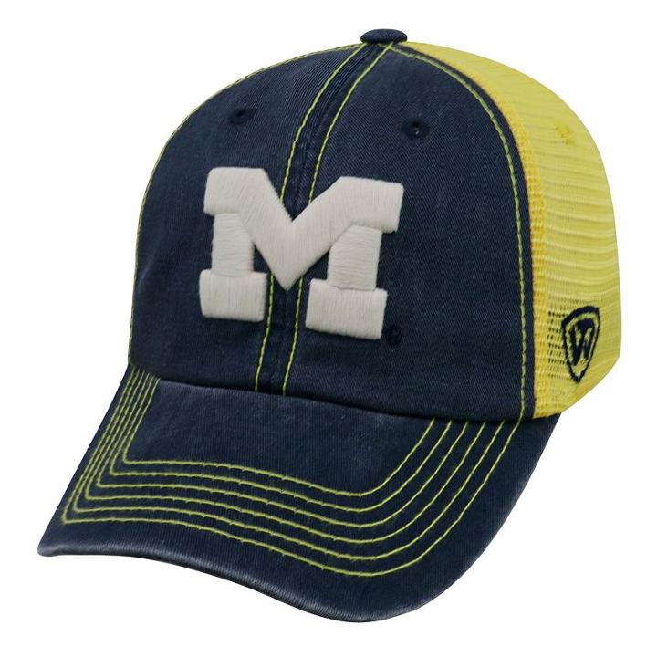 Adult Michigan Wolverines Crossroads Vintage Snapback Cap, Men's, Blue (navy)