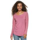 Women's Sonoma Goods For Life&trade; Supersoft Textured Raglan Tee, Size: Xl, Pink