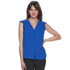 Women's Elle&trade; Flutter Top, Size: Xs, Blue