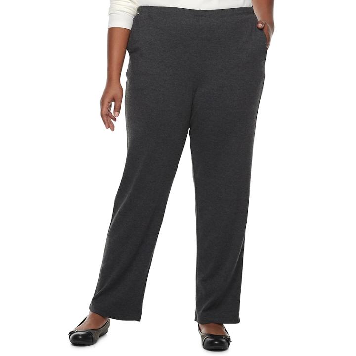 Plus Size Croft & Barrow&reg; Pull-on Knit Leisure Pants, Women's, Size: 2xl, Dark Grey