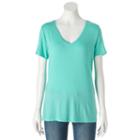Women's Apt. 9&reg; Essential V-neck Tee, Size: Xl, Brt Green