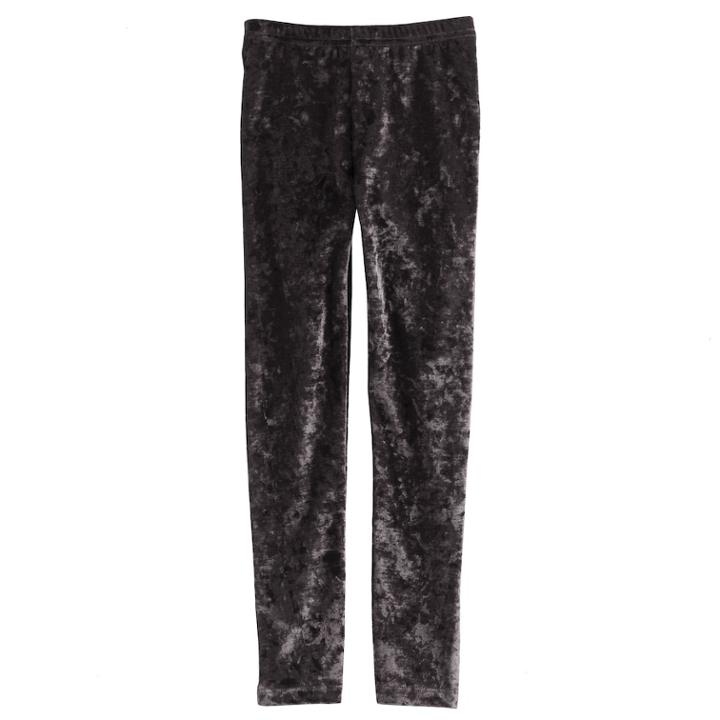 Girls 4-12 Sonoma Goods For Life&trade; Velour Long Leggings, Size: 8, Dark Grey