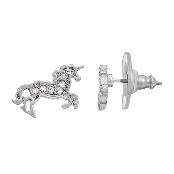 Lc Lauren Conrad Runway Collection Unicorn Stud Earrings, Women's, Silver