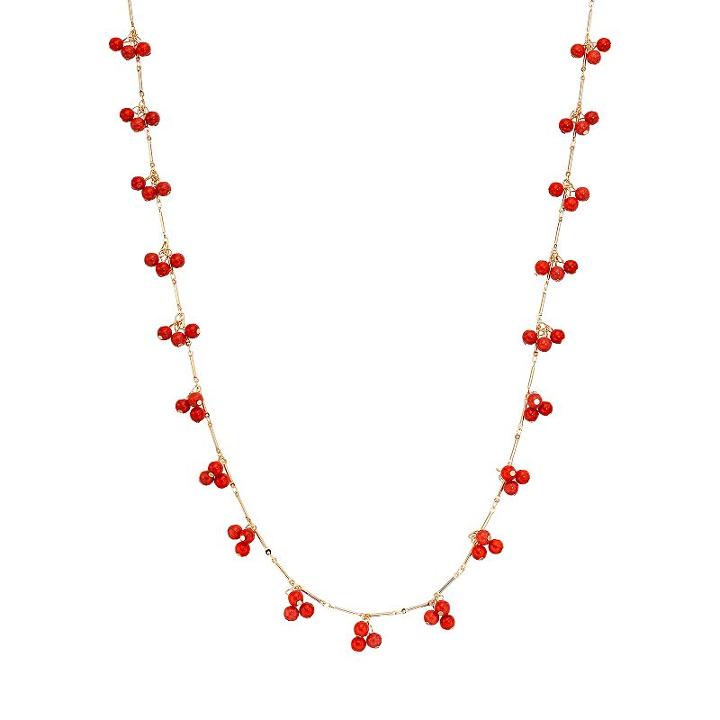 Chaps Bead Long Station Necklace, Women's, Med Orange
