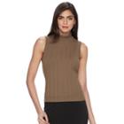 Women's Jennifer Lopez Luxe Essentials Ribbed Tank, Size: Small, Brown