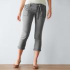 Women's Sonoma Goods For Life&trade; Tie Utility Capris, Size: 18, Grey (charcoal)