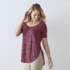 Women's Sonoma Goods For Life&trade; Marled Scoopneck Tee, Size: Medium, Med Red