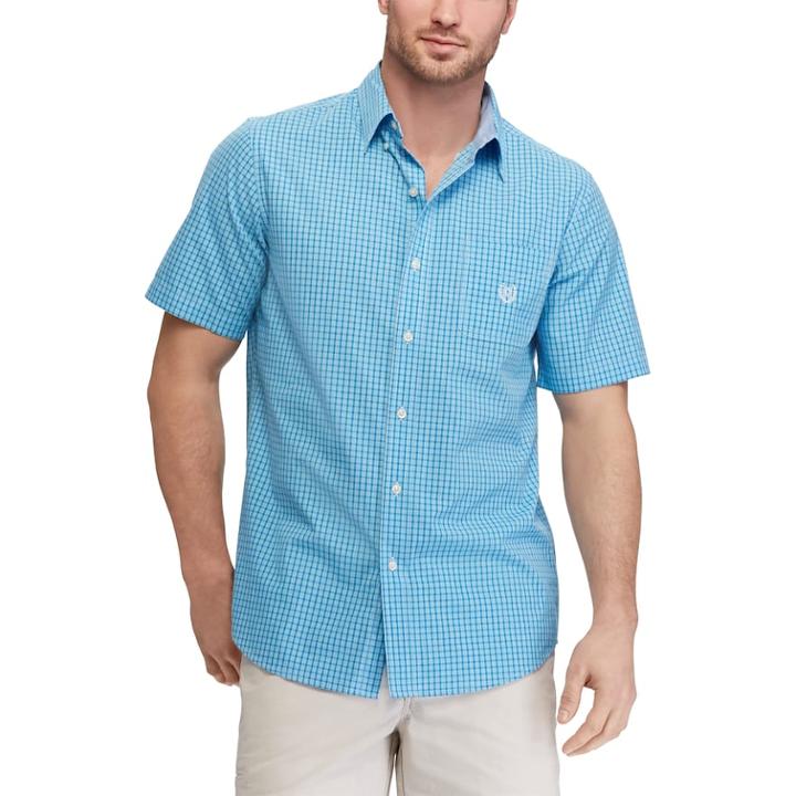 Men's Chaps Classic-fit Easy-care Button-down Shirt, Size: Large, Blue
