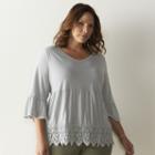 Plus Size Sonoma Goods For Life&trade; Crochet Peplum Top, Women's, Size: 1xl, Med Grey