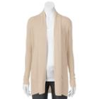 Women's Croft & Barrow&reg; Ribbed Open-front Cardigan, Size: Xl, Med Beige