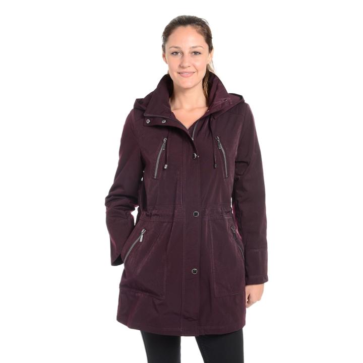 Women's Fleet Street Faux-silk Anorak Jacket, Size: Small, Red Other