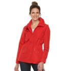 Women's Weathercast Hooded Anorak Jacket, Size: Large, Red