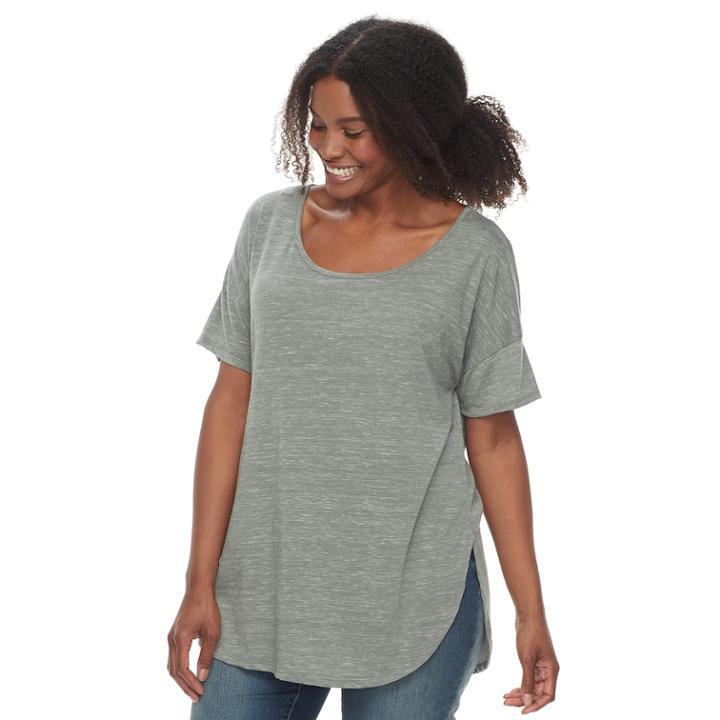 Plus Size Sonoma Goods For Life™ Easy Tee, Women's, Size: 3xl, Med Green