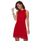 Women's Sharagano Sleeveless Lace Dress, Size: 10, Red