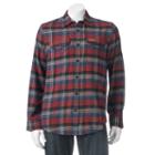 Men's Field & Stream Flannel Button-down Shirt, Size: Large, Dark Red