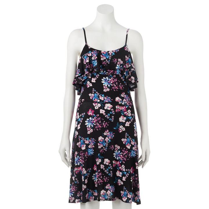 Juniors' Pink Republic Double Ruffle Skater Dress, Girl's, Size: Small, Oxford