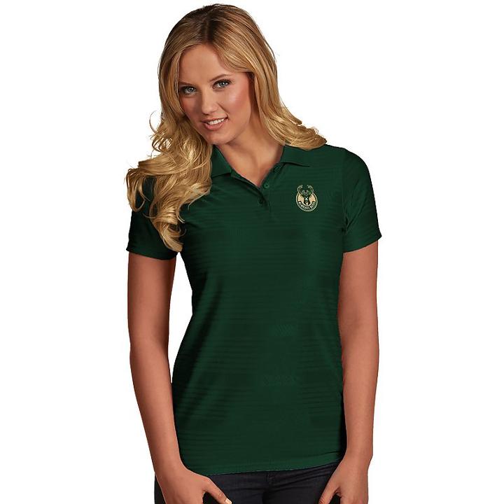 Women's Antigua Milwaukee Bucks Illusion Polo, Size: Large, Dark Green