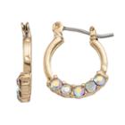 Lc Lauren Conrad Faceted Stone Nickel Free Hoop Earrings, Women's, Lt Brown